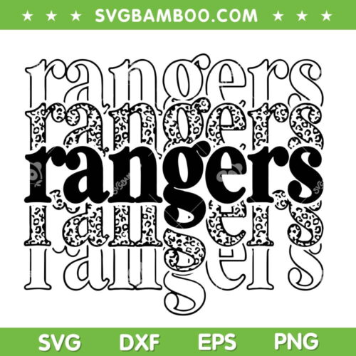Rangers Baseball Leopard SVG PNG, Retro Rangers Leopard SVG, Baseball Team DXF SVG PNG EPS