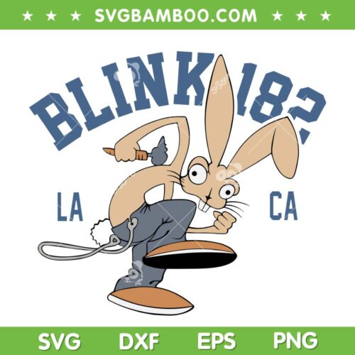 Retro Blink 182 Bunny Logo SVG PNG, Rabbit Blink 182 SVG, Bunny Rock Band DXF SVG PNG EPS