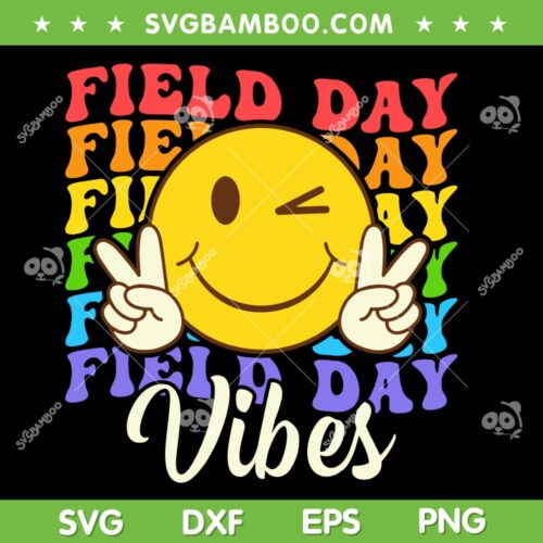 Retro Hippie Field Day Vibes SVG PNG, Hippie Face Field SVG, Teacher Student DXF SVG PNG EPS