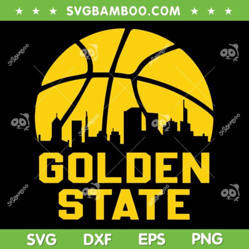 Retro Warriors Basketball SVG PNG, Golden State Skyline San Francisco SVG, NBA Basketball DXF SVG PNG EPS