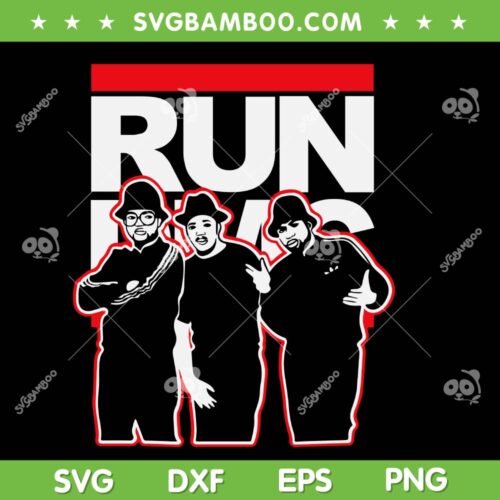 Run DMC Music Band SVG PNG, 80s 90s Rap Hip Hop Group SVG, Hip Hop Band DXF SVG PNG EPS