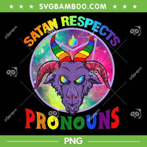 Satan Respects Pronouns PNG, Satan LGBTQ Flag PNG, LGBT Pride PNG, Pronouns LGBT PNG