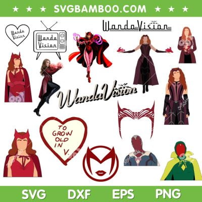 Scarlet Witch SVG Bundle, Marvel Avenger SVG Bundle, Scarlett Witch Logo DXF SVG PNG EPS