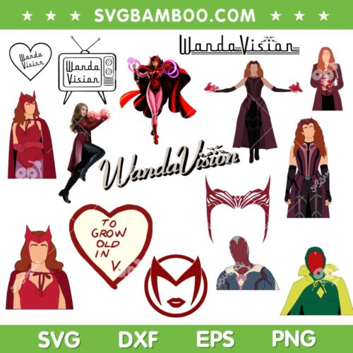 Scarlet Witch SVG Bundle, Marvel Avenger SVG Bundle, Scarlett Witch Logo DXF SVG PNG EPS