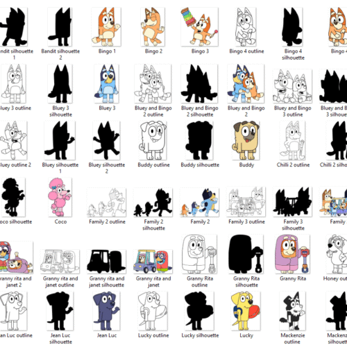 Bluey SVG Bundle, 750 Files Bluey Cartoon SVG Bundle, Bluey Cartoon Dog DXF SVG PNG EPS Bluey SVG Bundle 1