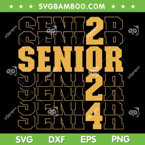 Senior 2024 SVG PNG, Class Of 2024 Graduation SVG, Senior 2024 Retro DXF SVG PNG EPS