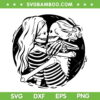 Skeleton Lesbian Couple SVG PNG, LGBT Skeleton Kiss SVG, Lesbian Skeleton DXF SVG PNG EPS