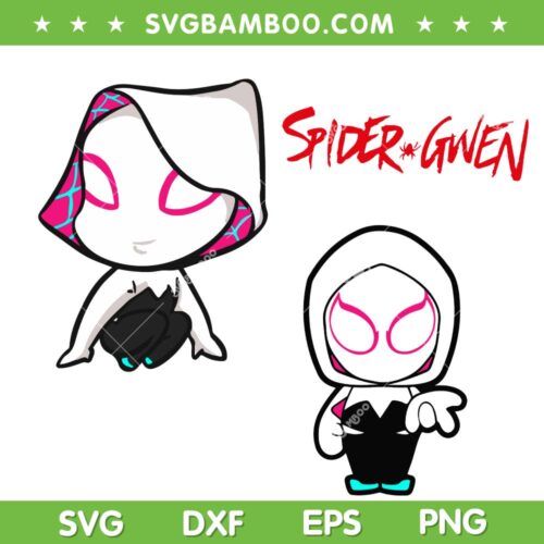 Spider Gwen Chibi SVG PNG, Marvel Spider Gwen Cute SVG, Spider Woman DXF SVG PNG EPS