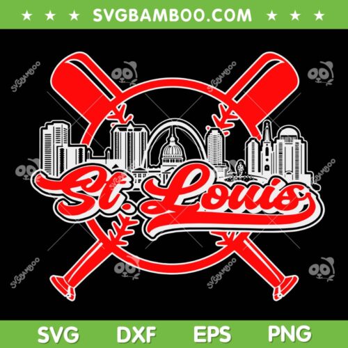 St Louis Baseball City SVG PNG, Vintage St Louis City SVG, Saint Louis Skyline DXF SVG PNG EPS