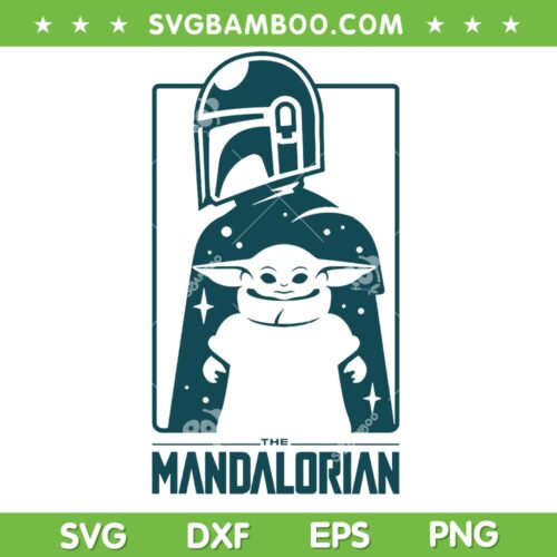 Star Wars The Mandalorian 3 SVG PNG, The Child And Bounty Hunter SVG, The Mandalorian DXF SVG PNG EPS