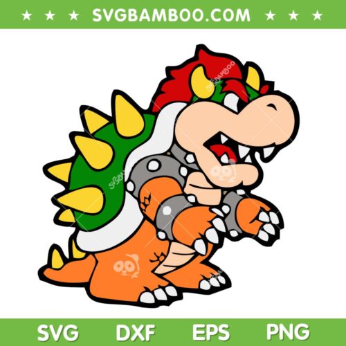 Super Mario Bowser SVG PNG, Funny Dragon Nintendo Mario Bros SVG, Super Mario Dragon DXF SVG PNG EPS