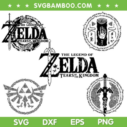 Tears Of The Kingdom Logo SVG Bundle, The Legend Of Zelda SVG Bundle, Game Logo DXF SVG PNG EPS