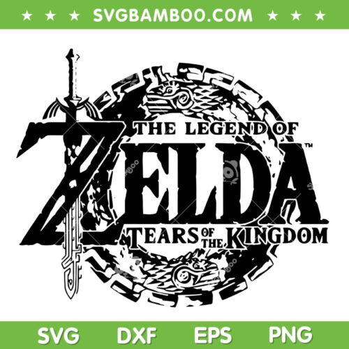 Tears Of The Kingdom Logo SVG PNG, Legend Of Zelda Sword SVG, Link Zelda DXF SVG PNG EPS