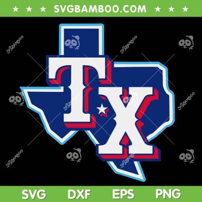 Texas Rangers Baseball Team SVG PNG, Rangers Map SVG, MLB Baseball DXF SVG PNG EPS