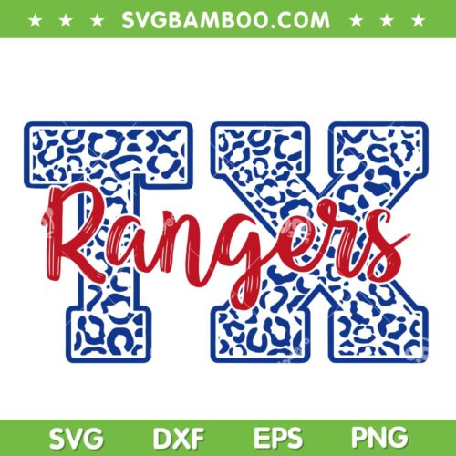 Texas Rangers Leopard SVG PNG, Cheetah Rangers Baseball SVG, TX Rangers DXF SVG PNG EPS