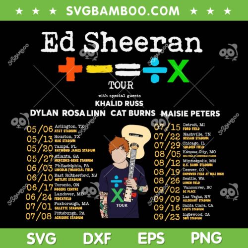 The Mathematics Tour 2023 SVG, Ed Sheeran Music Tour SVG PNG, Pop Song Hot Tour DXF SVG PNG EPS