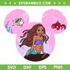 The Little Mermaid Mickey Ear SVG PNG, Black Ariel Disney Mouse SVG, Ariel Ear DXF SVG PNG EPS