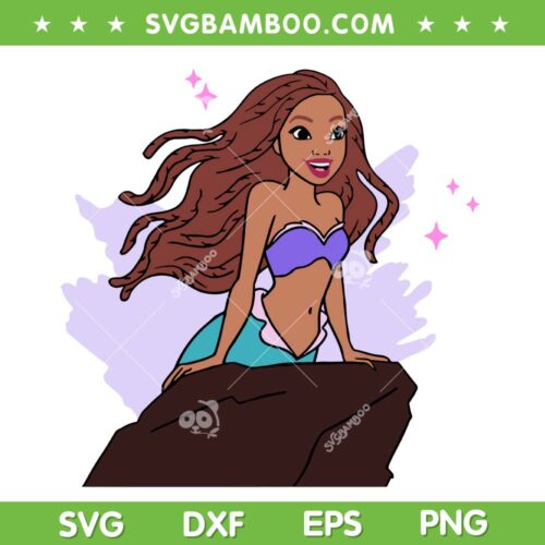 The Little Mermaid African American SVG, Black Ariel Princess SVG, Disney Princess DXF SVG PNG EPS