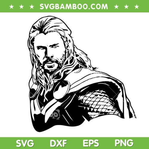 Thor Black And White SVG PNG, Avengers Thor Portrait SVG, Marvel Thor DXF SVG PNG EPS