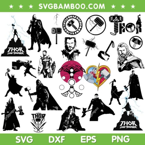 Thor SVG Bundle, Marvel Avenger Thor SVG Bundle, Thor Love And Thunder DXF SVG PNG EPS