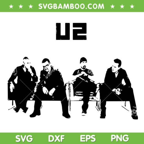 U2 Rock Band SVG PNG, Bono The Edge Adam Clayton Larry Mullen SVG, U2 Bono Vacalist DXF SVG PNG EPS