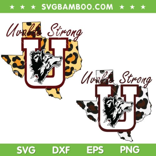 Uvalde Strong Leopard SVG PNG, Texas Map Leopard SVG, Uvalde Coyotes DXF SVG PNG EPS