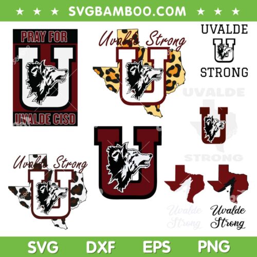Uvalde Strong Leopard SVG Bundle, Uvalde Coyotes Logo SVG Bundle, Uvalde Strong DXF SVG PNG EPS