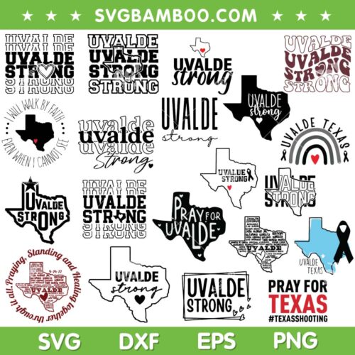 Uvalde Strong SVG Bundle, Pray for Texas SVG Bundle, Heart Uvalde Strong Texas SVG Bundle