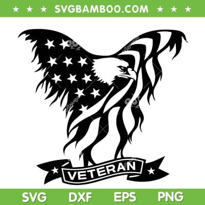 Veteran Eagle SVG PNG, American Flag Memorial Day SVG, US Eagle DXF SVG PNG EPS