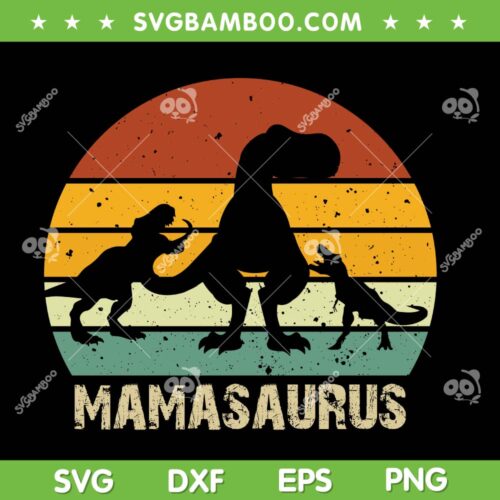 Vintage Mamasaurus Family SVG PNG, Retro Mamasaurus SVG, Dinosaur Family DXF SVG PNG EPS
