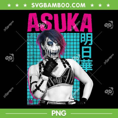 WWE Asuka Kanji Neon Colored PNG, Asuka Portrait PNG, WWE Jumpers PNG