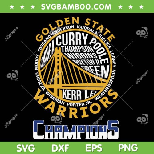 Warriors Champions SVG PNG, Golden State Warriors Champ SVG, NBA Champ 2023 DXF SVG PNG EPS