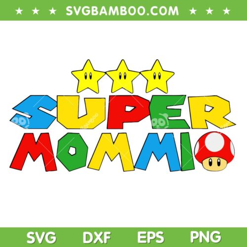 Womens Super Mommio SVG PNG, Super Mario Mom SVG, Video Game Lover DXF SVG PNG EPS
