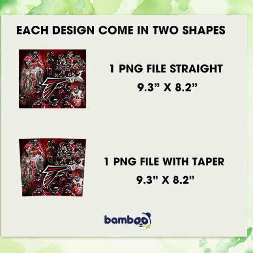 Atlanta Falcons Football Teams Tumbler Wrap, American Football Atlanta Falcons Tumbler Template Sublimation, Sport Football 20oz Skinny Tumbler PNG