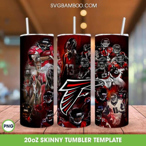 Atlanta Falcons Football Teams Tumbler Wrap, American Football Atlanta Falcons Tumbler Template Sublimation, Sport Football 20oz Skinny Tumbler PNG