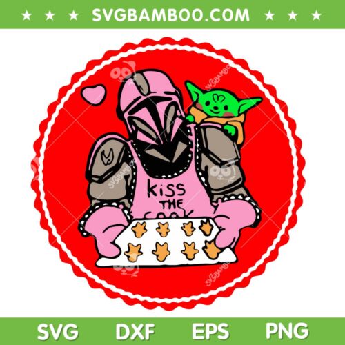 Baby Yoda The Mandalorian Dad SVG PNG, Funny Grogu Mandalorian Baking Ginger SVG, Baby Yoda Kiss The Cook DXF SVG PNG EPS