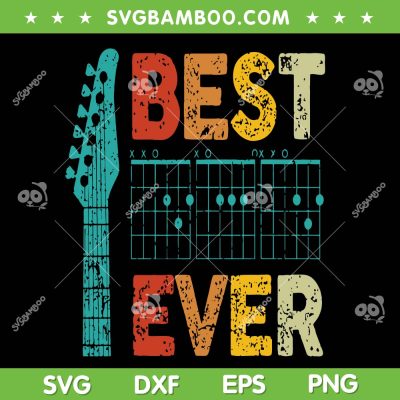 Best Guitar Dad Ever SVG PNG, Guitar Dad Chords SVG, Fathers Day Music DXF SVG PNG EPS