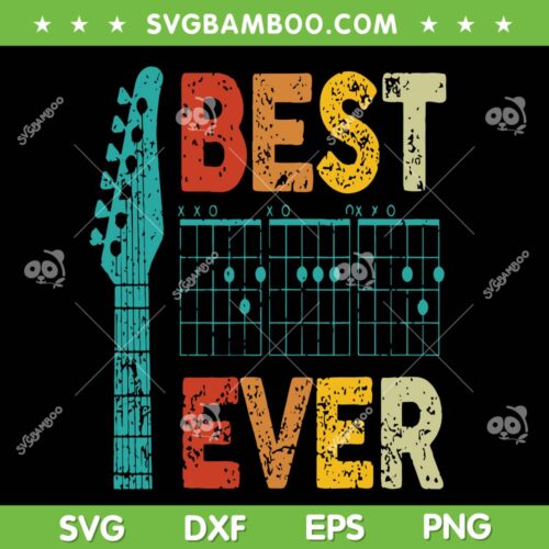 Best Guitar Dad Ever SVG PNG, Guitar Dad Chords SVG, Fathers Day Music DXF SVG PNG EPS