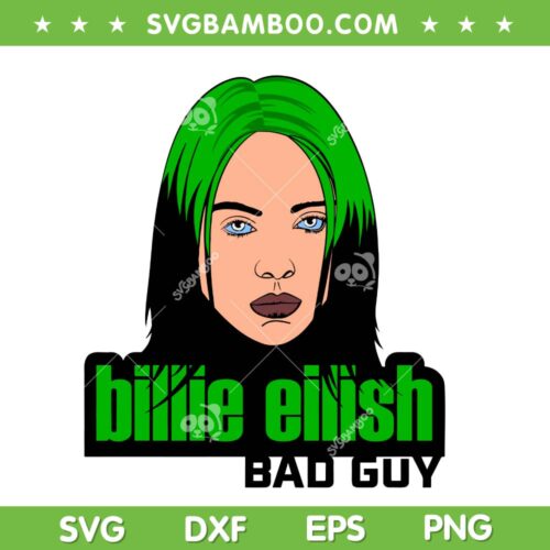 Billie Eilish Bad Guy SVG PNG, Billie Eilish Pirate Baird O'Connell SVG, American Singer DXF SVG PNG EPS