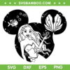 Black Ariel Princess Ears SVG PNG, The Little Mermaid African American SVG, Little Mermaid DXF SVG PNG EPS