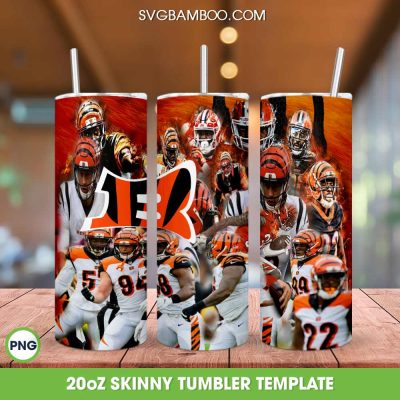 NFL Cincinnati Bengals Player Tumbler Wrap, Cincinnati Bengals Football Team Tumbler Template Sublimation, Sport 20oz Skinny Tumbler PNG NFL Cincinnati Bengals Player Tumbler Wrap, Cincinnati Bengals Football Team Tumbler Template Sublimation, Sport 20oz Skinny Tumbler PNG