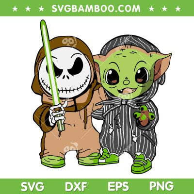 Jack And Yoda SVG PNG, Jack Skellington And Grogu Friends SVG, Baby Yoda Halloween DXF SVG PNG EPS Jack And Yoda SVG PNG, Jack Skellington And Grogu Friends SVG, Baby Yoda Halloween DXF SVG PNG EPS