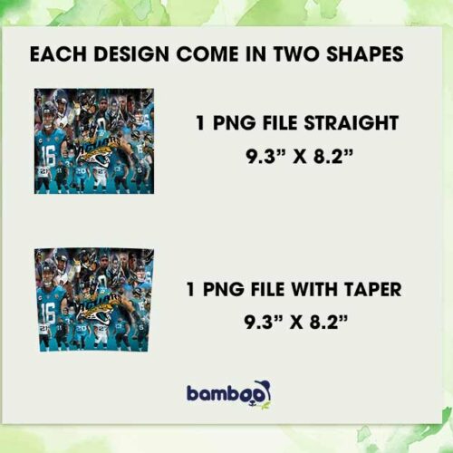 NFL Jacksonville Jaguars Player Tumbler Wrap, Jaguars Football Tumbler Template Sublimation, NFL Team Logo 20oz Skinny Tumbler PNG