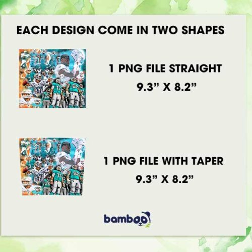 NFL Miami Dolphins Player 20oz Skinny Tumbler PNG, Miami Dolphins Football Team Tumbler Wrap, NFL Logo Tumbler Template Sublimation