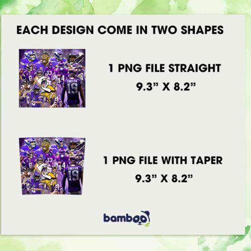 NFL Minnesota Vikings Player 20oz Skinny Tumbler PNG, Vikings Football Tumbler Wrap, Sports Logo Tumbler Template Sublimation