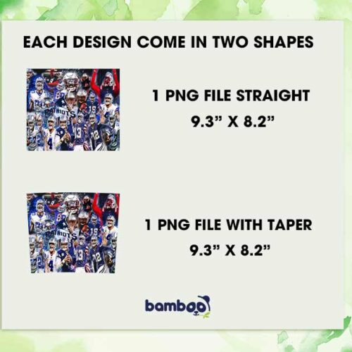 NFL New England Patriots Player 20oz Skinny Tumbler PNG, Patriots Football Half Player Tumbler Wrap, NFL Football Team Tumbler Template Sublimation