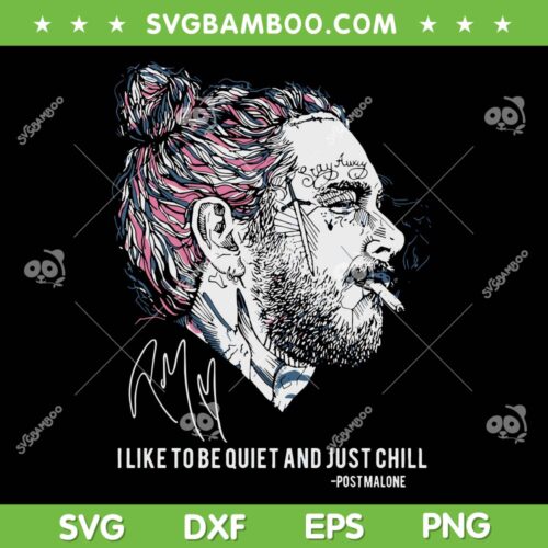 Post Malone Smoking SVG PNG, I Like To Be Quiet And Just Chill SVG, Post Malone DXF SVG PNG EPS