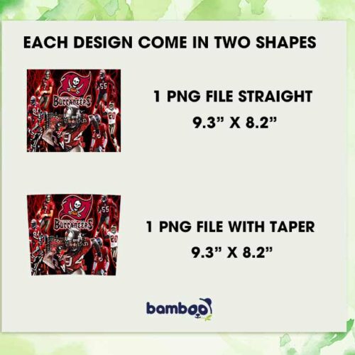 Tampa Bay Buccaneers Football Team 20oz Skinny Tumbler PNG, TBB Team Logo Tumbler Wrap, NFL Football Tumbler Template Sublimation