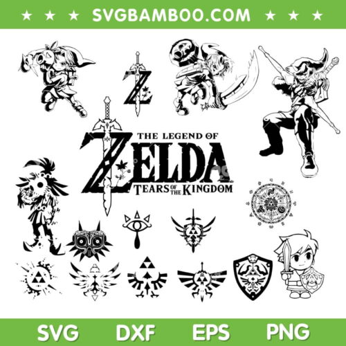 Zelda Tears Of The Kingdom SVG Bundle, Legend Of Zelda SVG Bundle, Zelda Logo DXF SVG PNG EPS