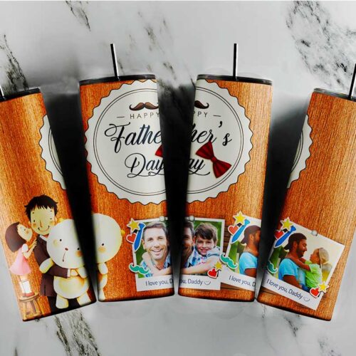 Happy Fathers Day Tumbler Wrap Customized Image PNG, Lover Dad Tumbler Design, Fathers Day Gift Tumblers Digital Design
